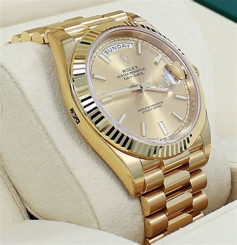 rolex day-date president gold|Rolex presidential day date 40mm.